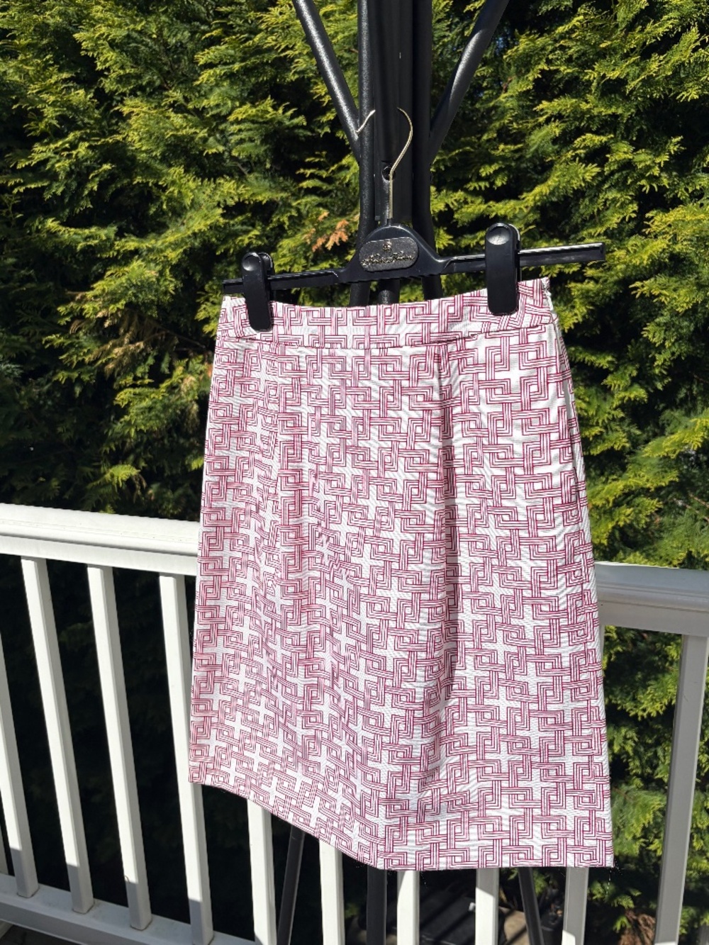 Brooks Brothers Vintage Pencil Skirt, Lattice pattern 100% Cotton, size 4